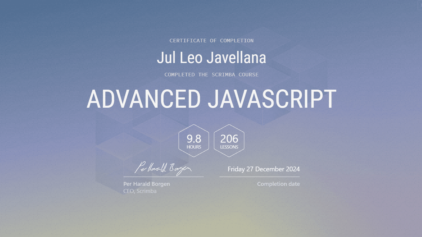 Scrimba JavaScript Certification