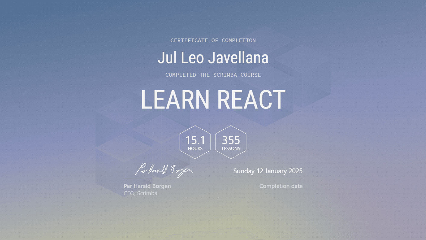 Scrimba React Certification